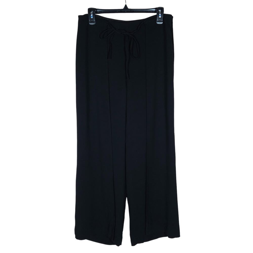Etcetera Pants 6 Black High Rise Wide Leg Drawstring Workwear Luxe Trousers